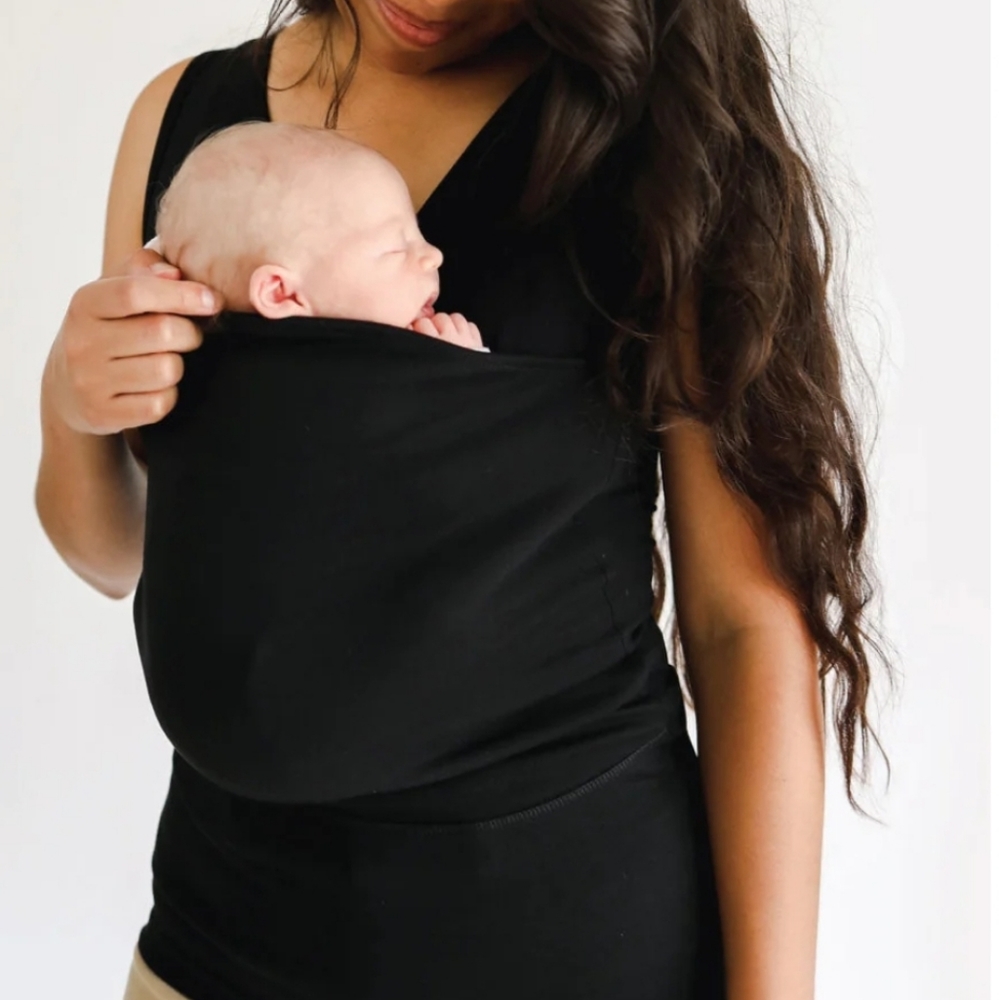 Lalabu baby wearing tank top, black, women's XL